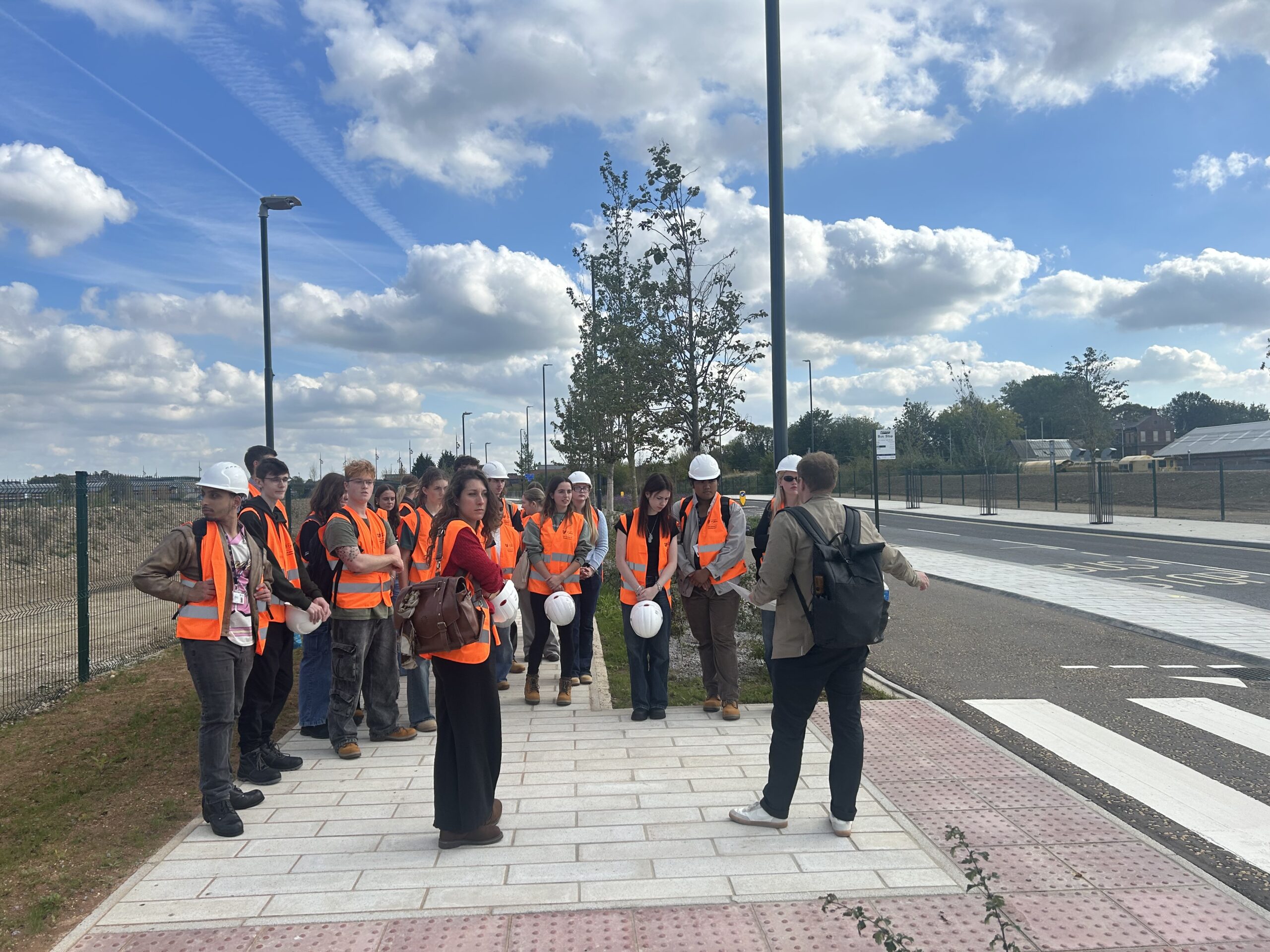A group of architecture students from the University of York visiting York Central