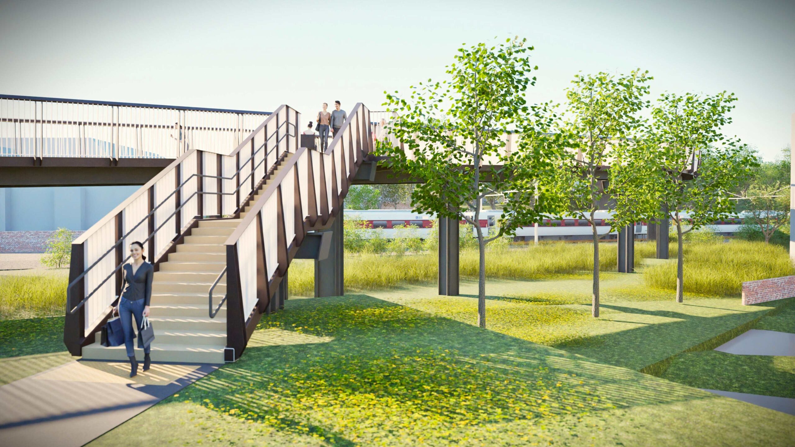 Computer Generated Image of how the Wilton Rise pedestrian and cycle bridge could look