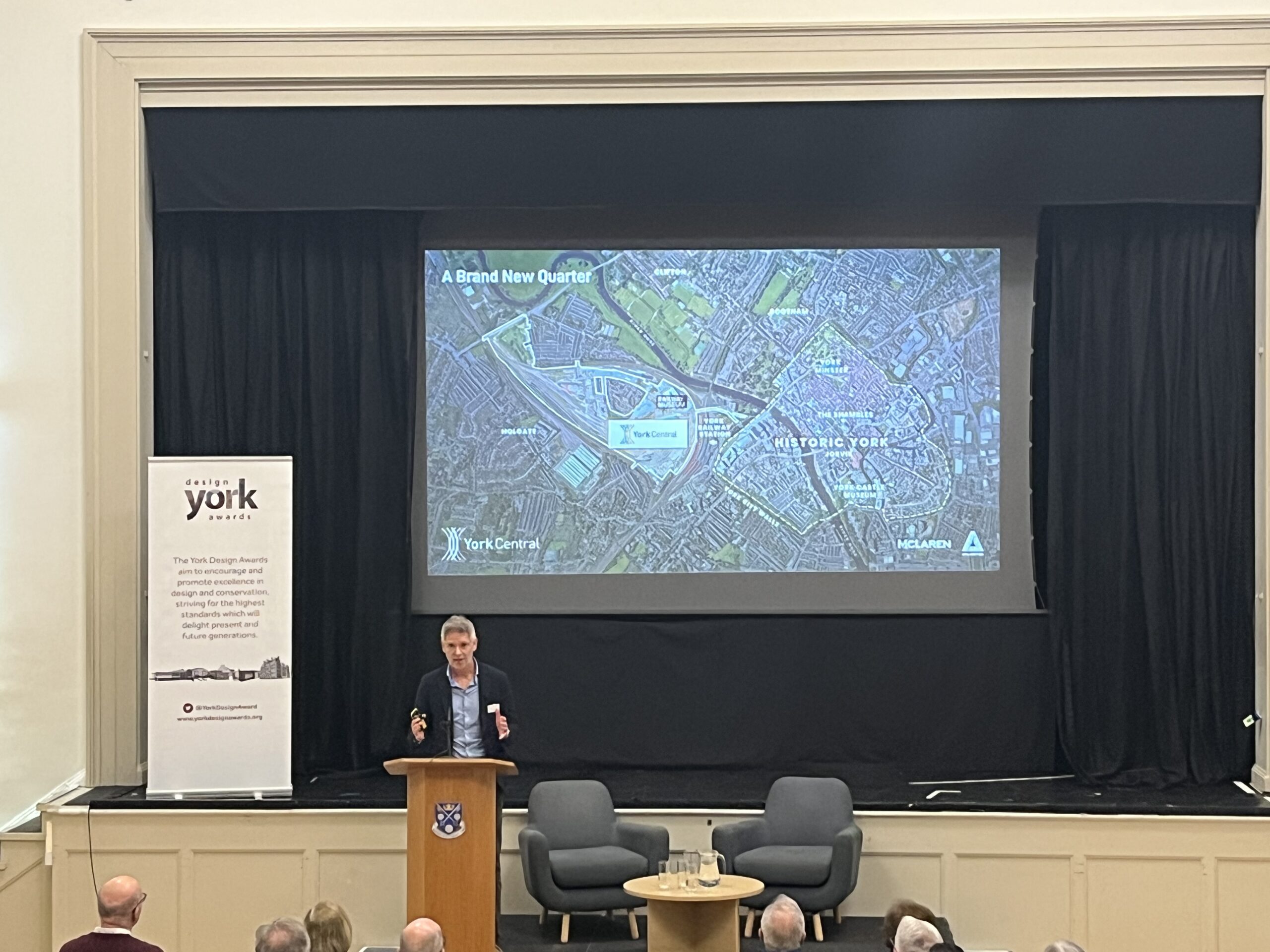 McLaren Regeneration Managing Director Tom Gilman was the keynote speaker at the launch of the 2026 York Design Awards.